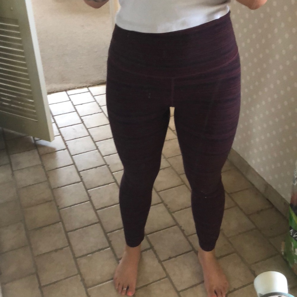 Lululemon High Rise Wunder Under Striped